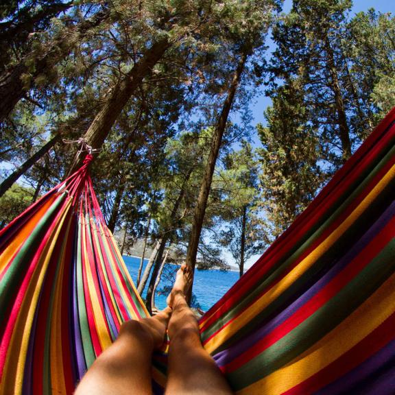 Hamak 1-osobowy z poprzeczką 40cm 400257 Red