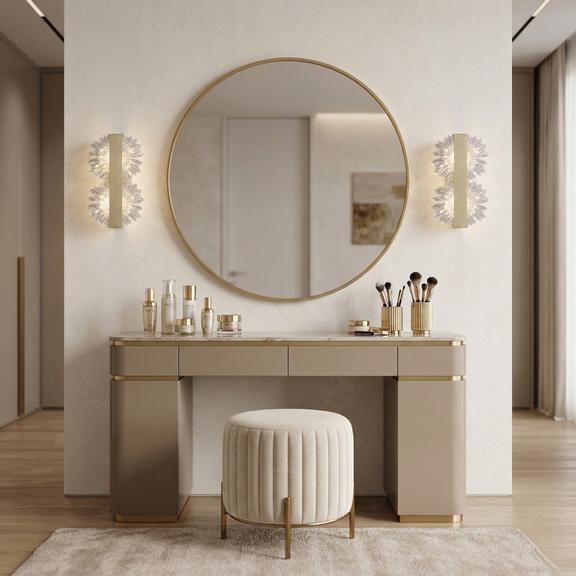 KINKIET ŚCIENNY LED G147-2W GOLD ZŁOTY SZCZOTKOWANY