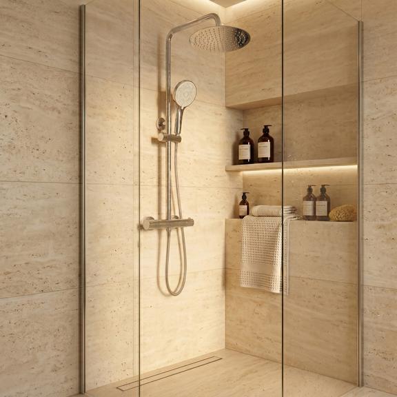 Suihkusarja ilman juoksuputkea termostaatilla Rea Lungo Chrome