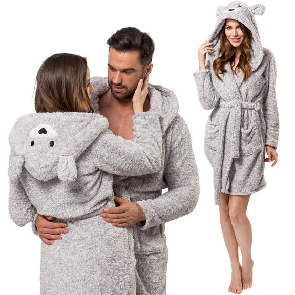 Bathrobe Grey Bear L