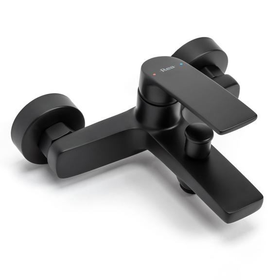 REA LUPPO Black Mat kádtöltő csaptelep zuhanyszettel