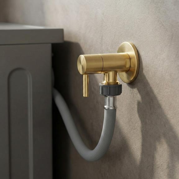 Valvola ad angolo 1/2" x 3/4" Brush Gold