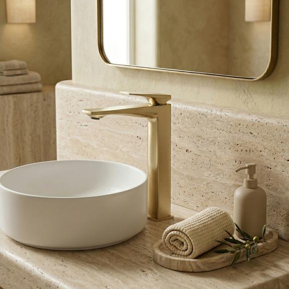 Izlietnes maisītājs PREMIUM REA Prime Brush Gold High