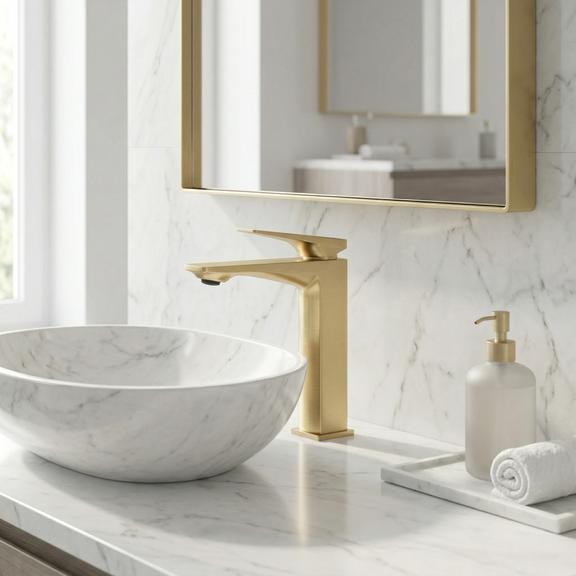 Izlietnes maisītājs PREMIUM REA Prime Brush Gold Low