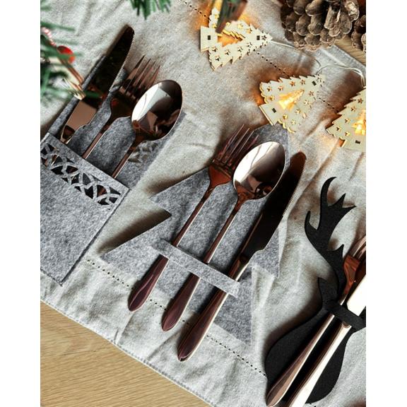 Pokrowiec na sztućce Świateczny 6 szt KF370-6