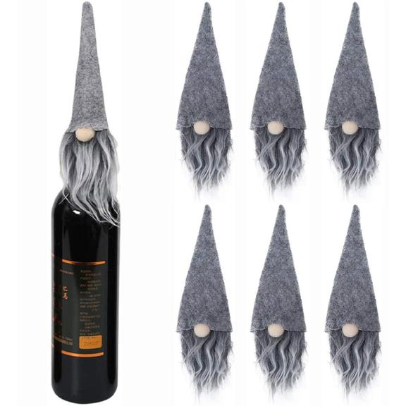 Pokrowce świąteczne na butelkę Mikołaj 6 szt KF323-6