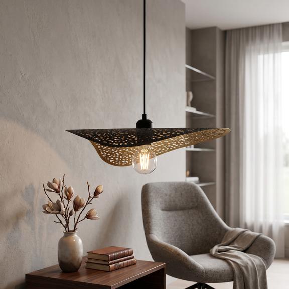 LAMPA SUFITOWA WISZĄCA APP1467-1CP czarna/złota