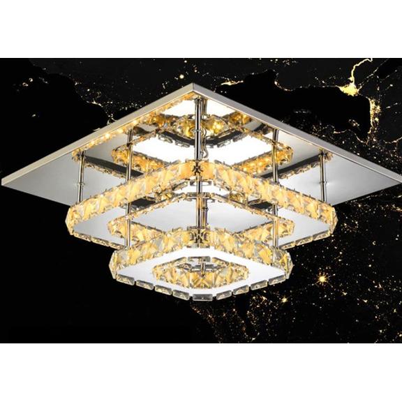 Deckenlampe Kristall LED 24W quadrat APP409-C