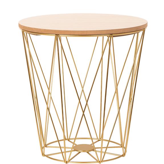 Druciany stolik kawowy Twins Gold Rozmiar M