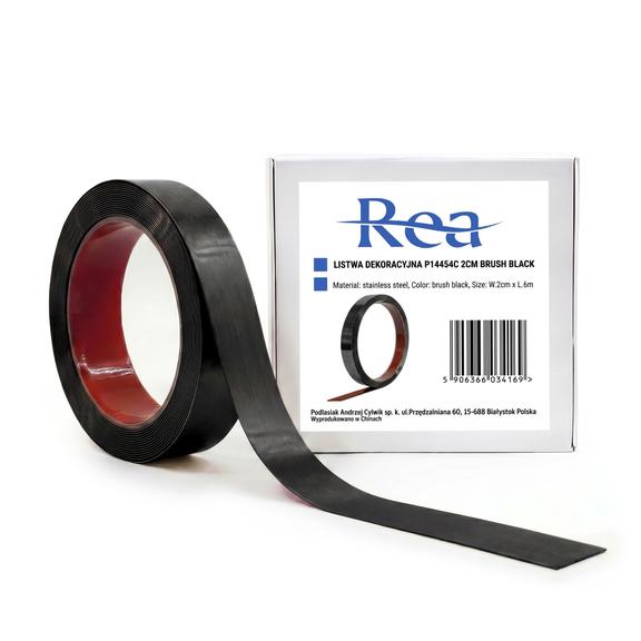 Self-adhesive decorative trim Rea P14454C 2cm Brush Black