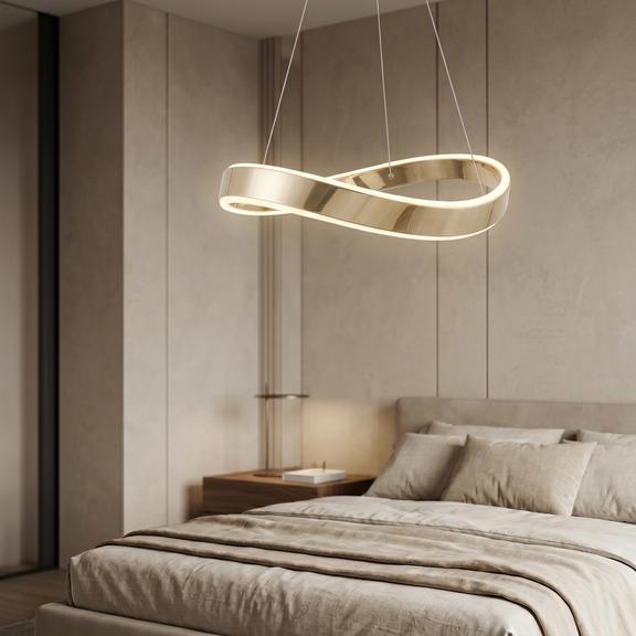 LAMPA SUFITOWA WISZĄCA SWE064-CP 40cm ZŁOTA