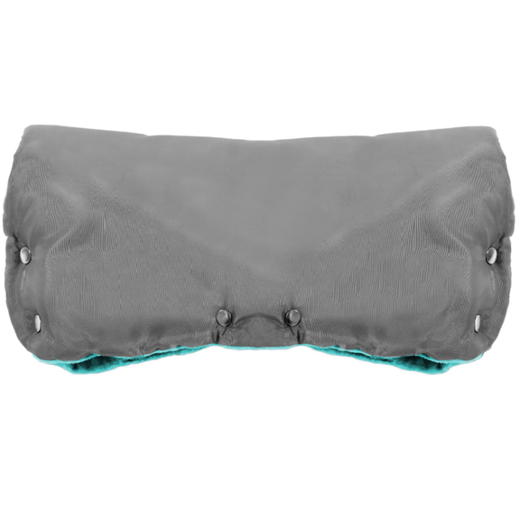 Mufka ocieplana na wózek dziecięcy - Szaro-miętowa