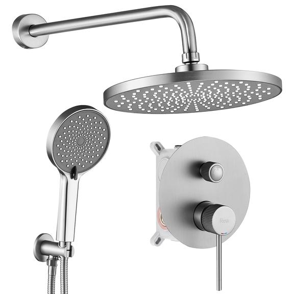 Душевой комплект Rea Lungo Stripe Nickel Brush + BOX