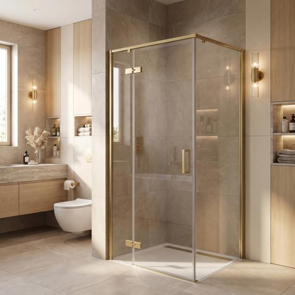 Cabine de douche Rea Bruno 90x90 Brush Gold