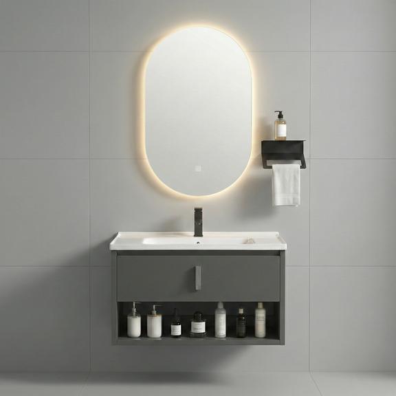 Conjunto de muebles de baño con lavabo Toledo 60cm Grey