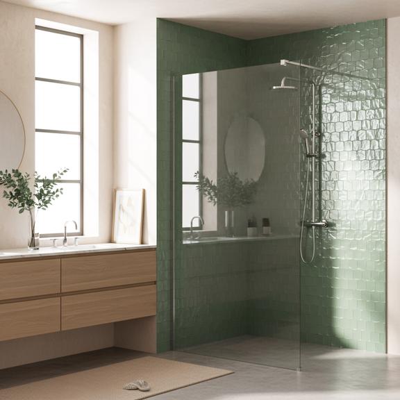 Zuhanyfal Rea Flexi Transparent / Chrome 110