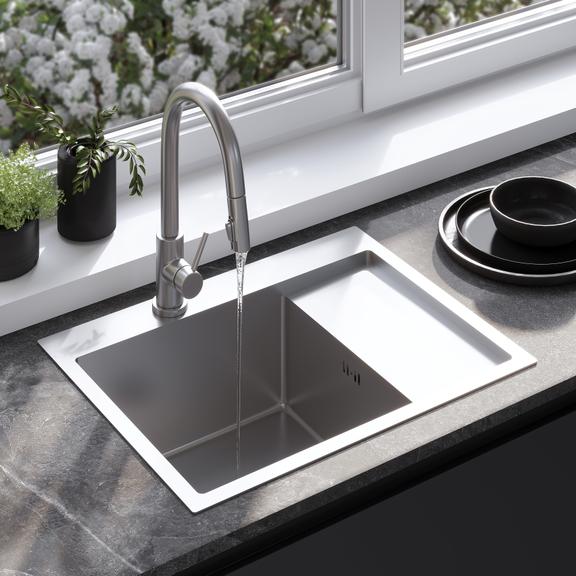 Évier en acier Fin BRUSH NICKEL