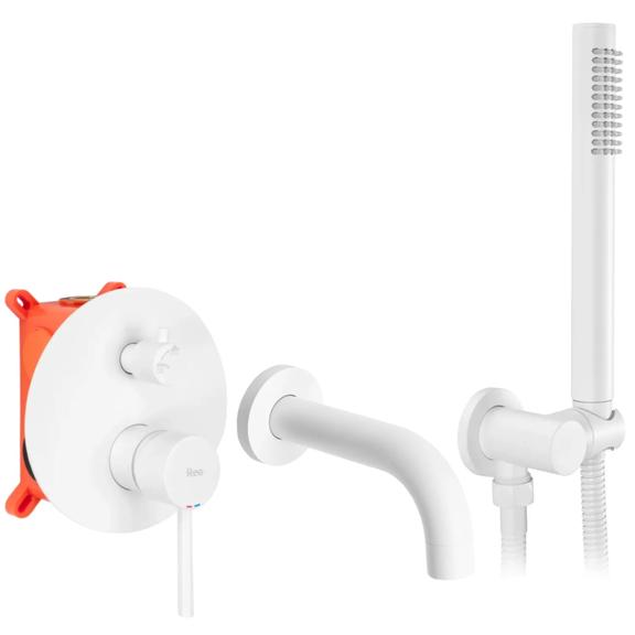 Grifo de bañera Rea Lungo White Matt + Box