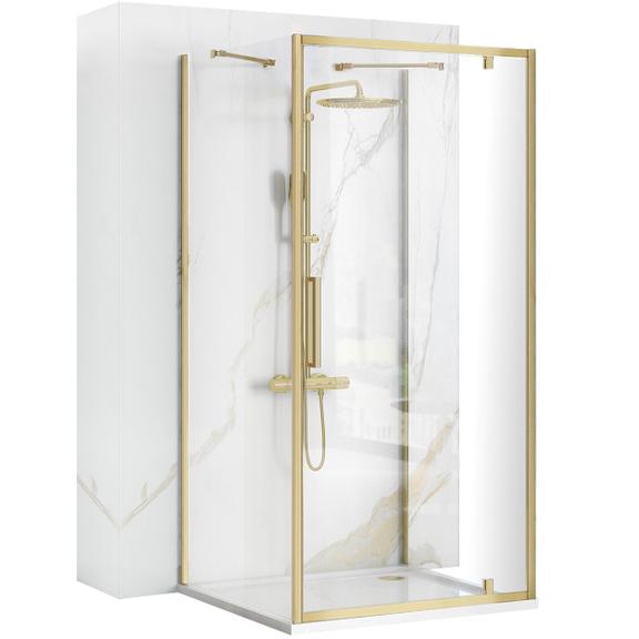 Box de chuveiro montado na parede Rea Rapid Swing, OURO ESCOVADO