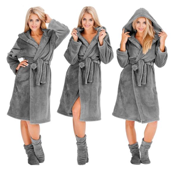 Bathrobe Nancy Grey + Socks S/M
