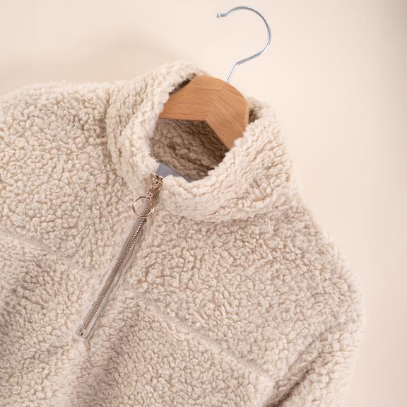 Bluza Damska Sherpa z kołnierzem Beige m