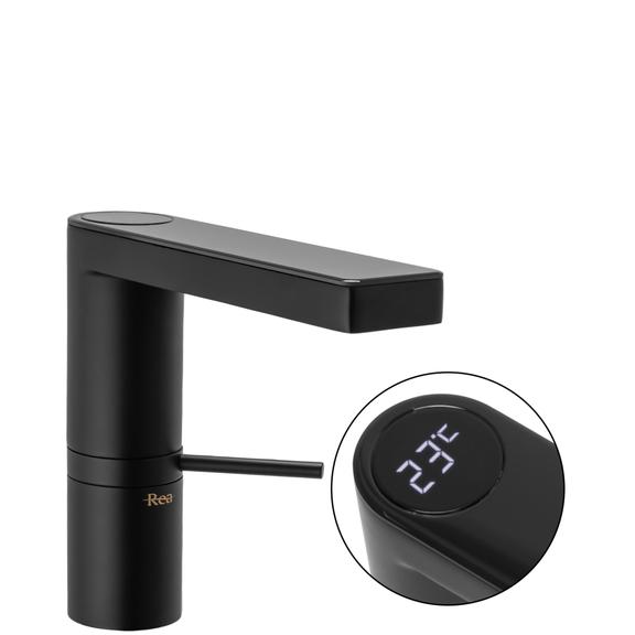 Bateria Umywalkowa REA AMAR LCD Czarna Niska