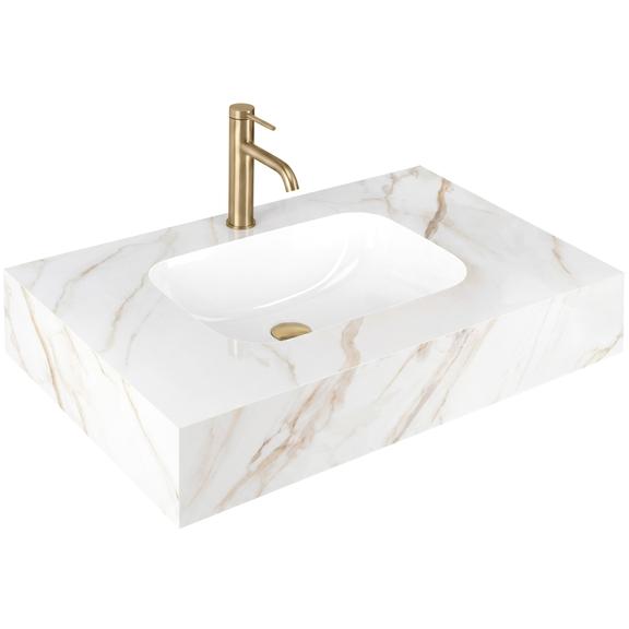 Umywalka ścienna Rea Aresa Grey Gold 80
