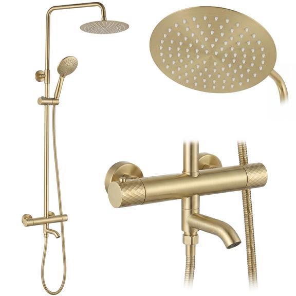 Termosztátos zuhanyszett Lungo Diamond Gold Brush