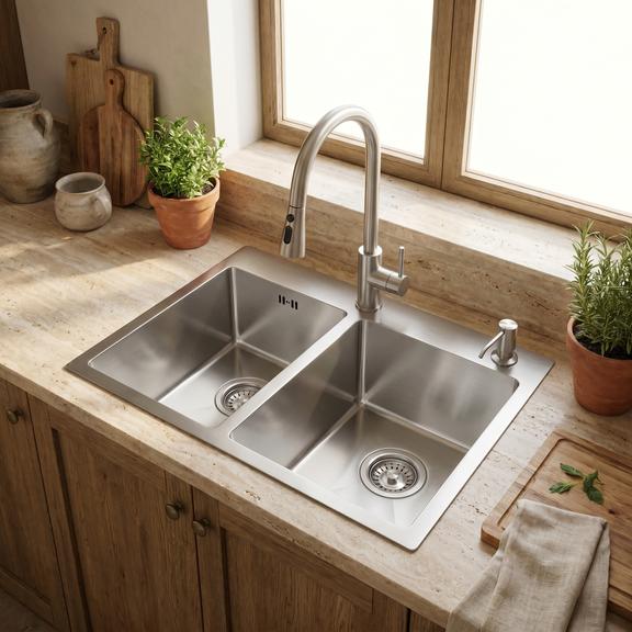 Fregadero de acero Toby BRUSH STEEL