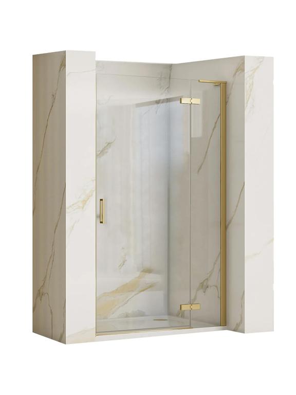Porte de douche Rea Hugo 90 Gold Brush + profilé