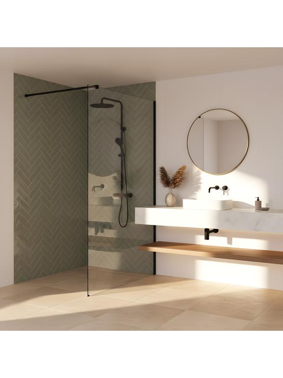 Shower screen Rea Flexi Transparent / Black 110
