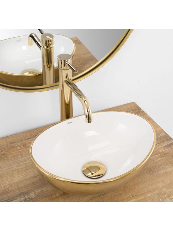 Rea Sofia mini GOLD/WHITE töölaua valamu