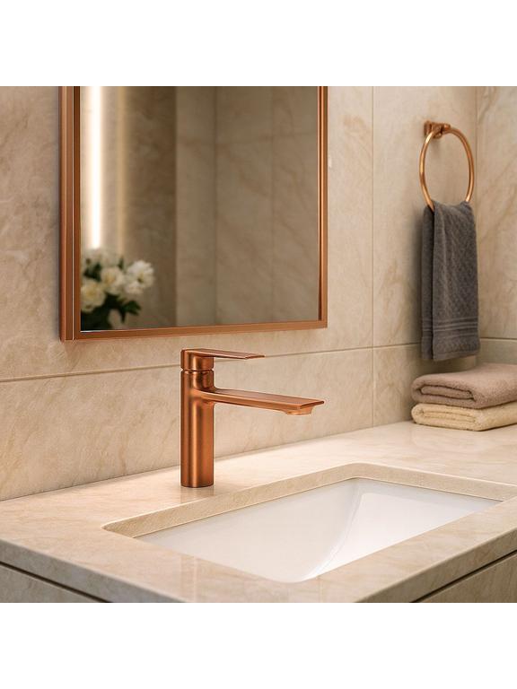 Bathroom faucet REA Storm COPPER BRUSH Low
