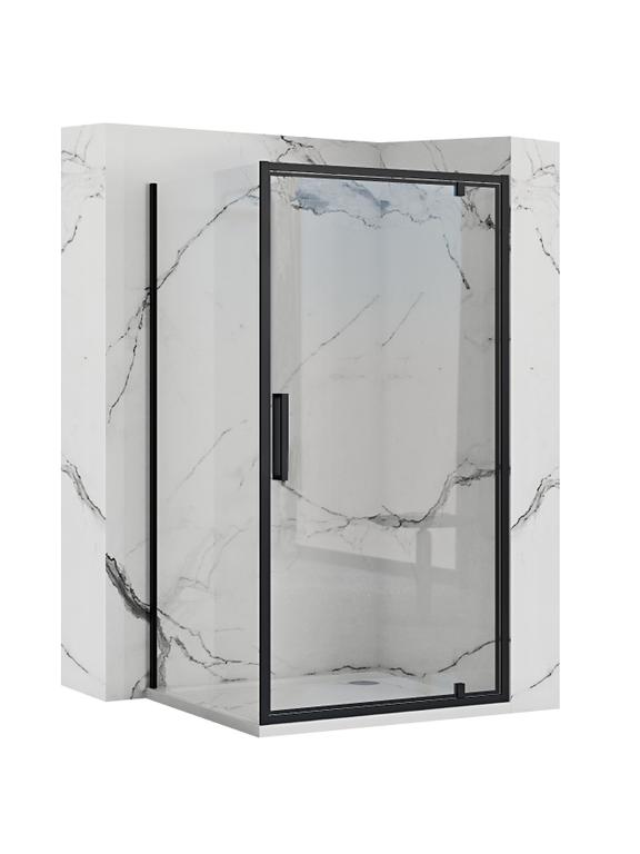 Box de chuveiro de canto preto Rea Rapid Swing