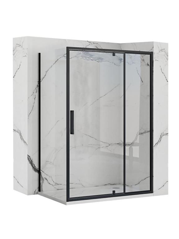 Box de chuveiro de canto preto Rea Rapid Swing