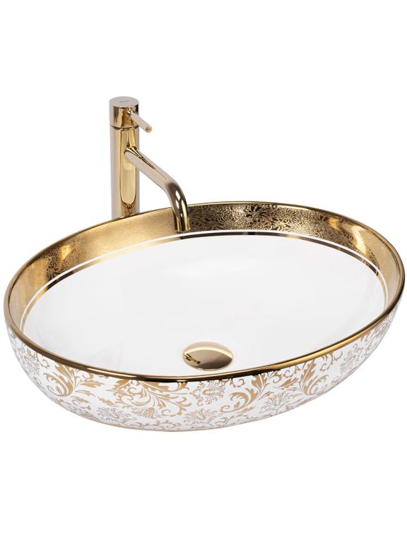 Πάγκος νιπτήρας Rea Margot White/Gold 52 x 40 x 13.5
