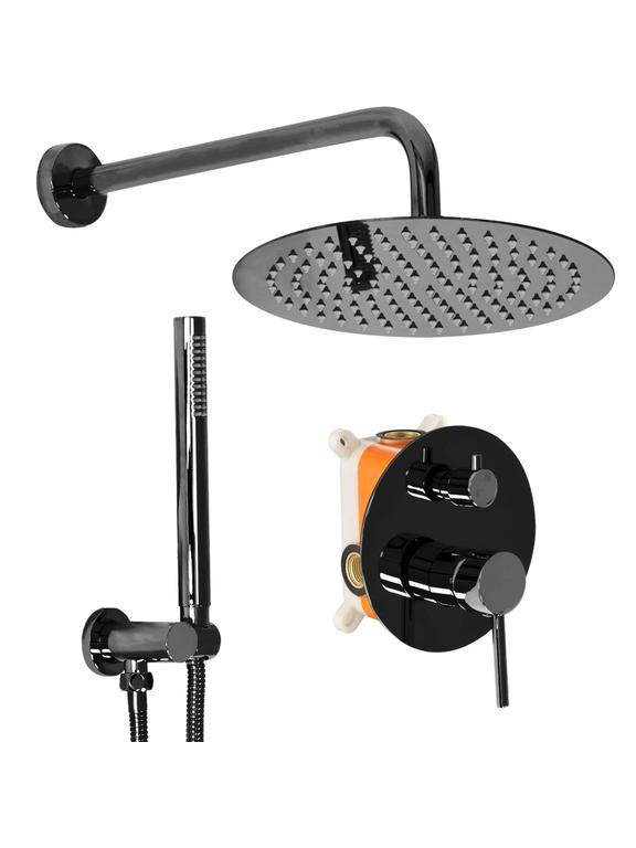 Душ система-за вграждане REA Lungo Black Metallic + BOX