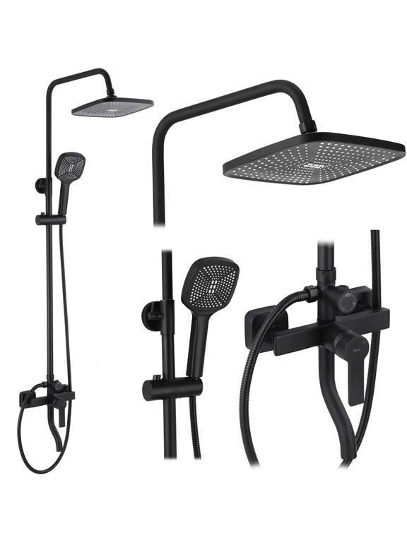 REA ARGUS MATT BLACK dušas komplekts