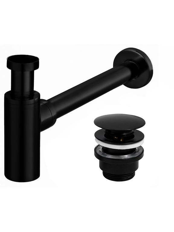 Siphon de lavabo REA Black Mat