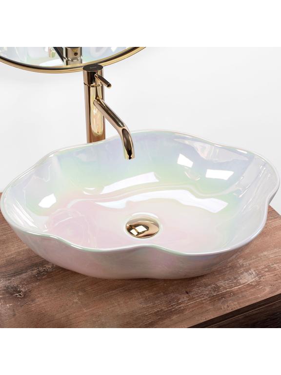 Πάγκος νιπτήρας Rea Pearl Akoya 50.5 x 38 x 13 cm