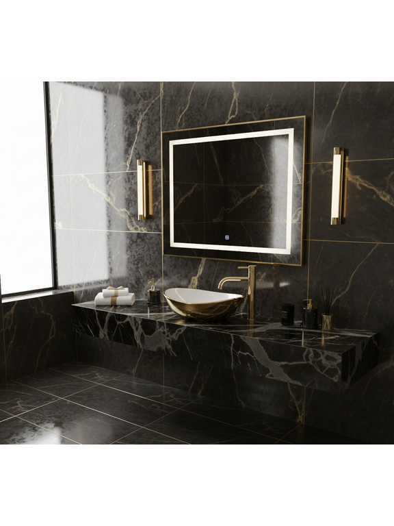 Умывальник на столешницу Basaro Sofia Gold/White