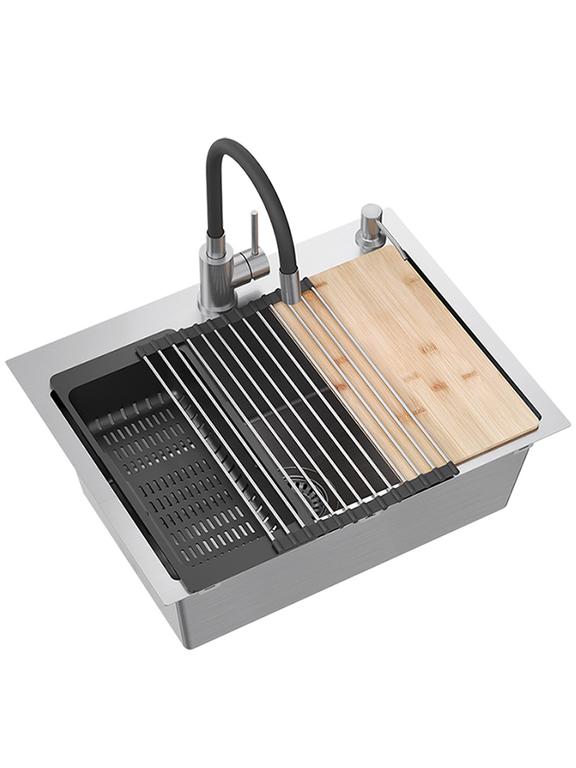 Évier en acier LUKE 110 WORKSTATION BRUSH NICKEL