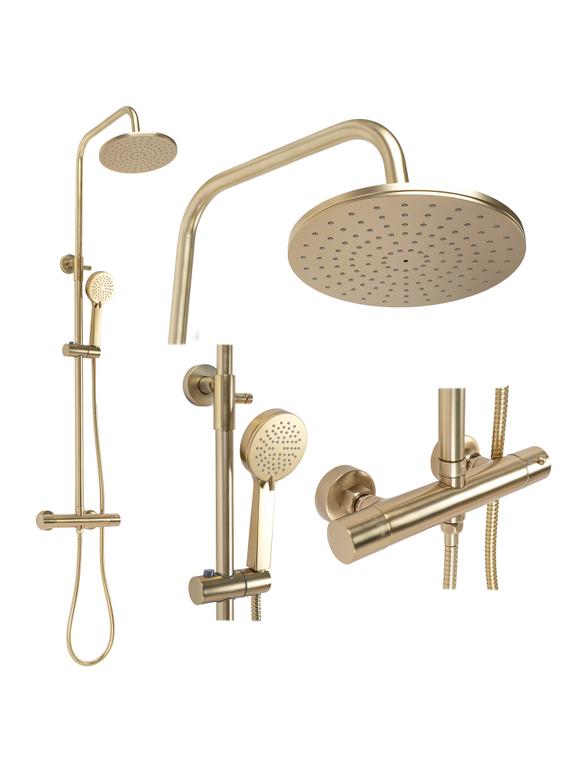 DUŠAS KOMPLEKTS AR TERMOSTATU Rea PAROT Brushed Gold