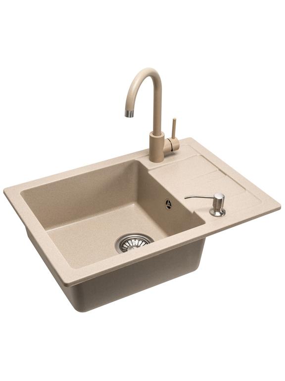 Évier granit Nils Beige tacheté set 5in1