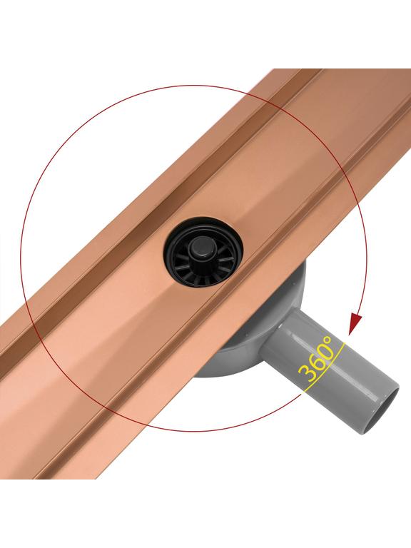 Linijski odtok REA PURE NEO Brushed Copper 60