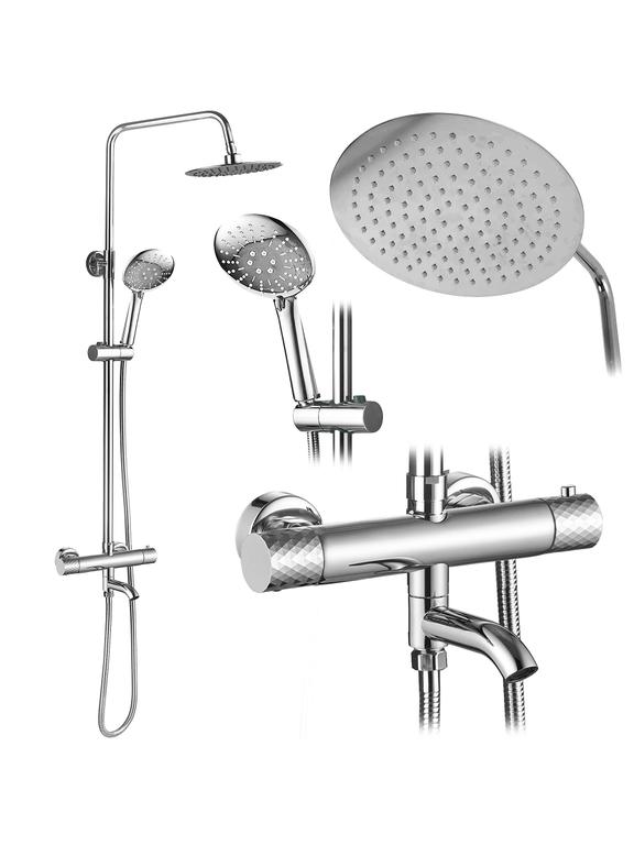Rea Lungo Diamond Chrome dušas komplekts ar termostatu