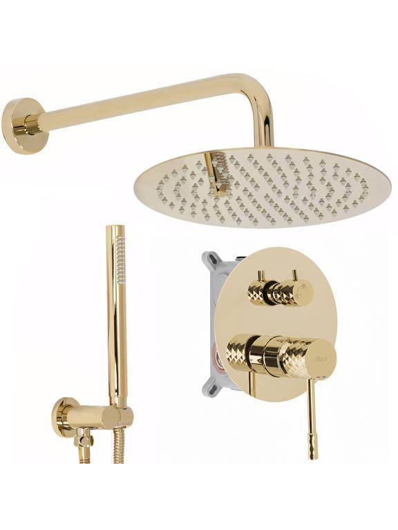 Kit de douche encastré Rea Lungo Diamond Gold + BOX