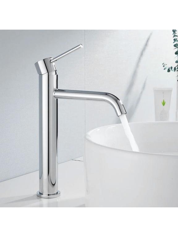 Bathroom faucet Rea Lungo Chrome High