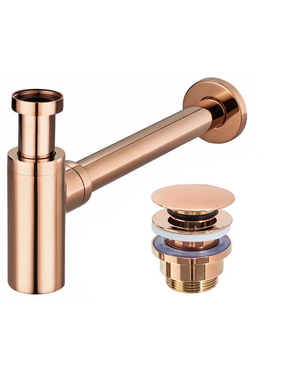 Siphon de lavabo Clic-Clac Universel Rose Gold