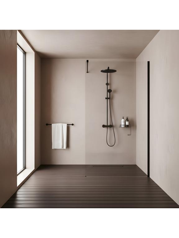 Shower screen Rea Flexi Transparent / Black 90